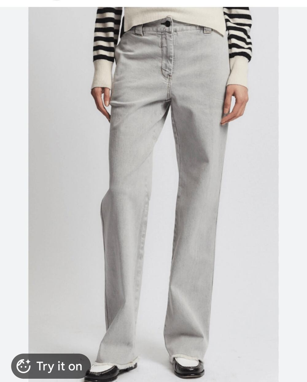 Saint Art Nessa Denim Pant in Powder Grey. NWT